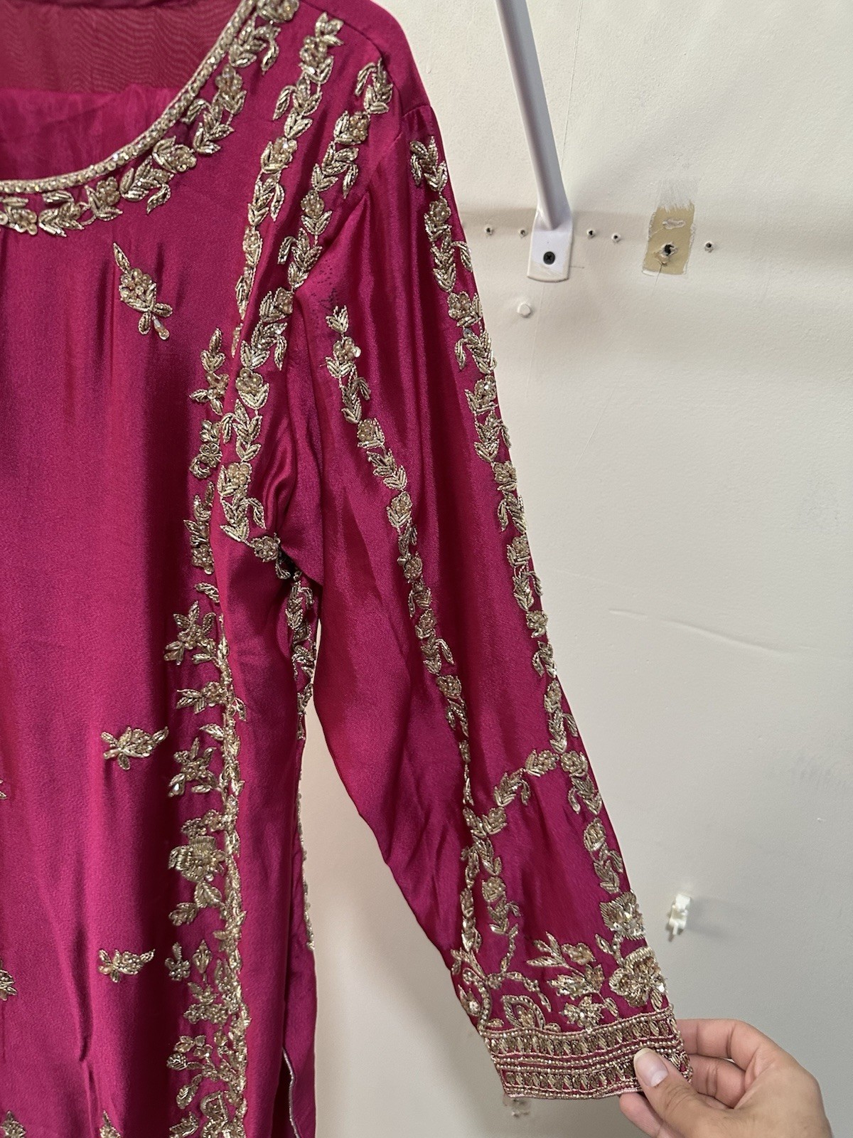 Embroidered Fancy Maroon Salwar Kameez Dress with Dupatta Woman’s Small/Medium