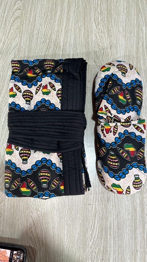 african style robe and slipers