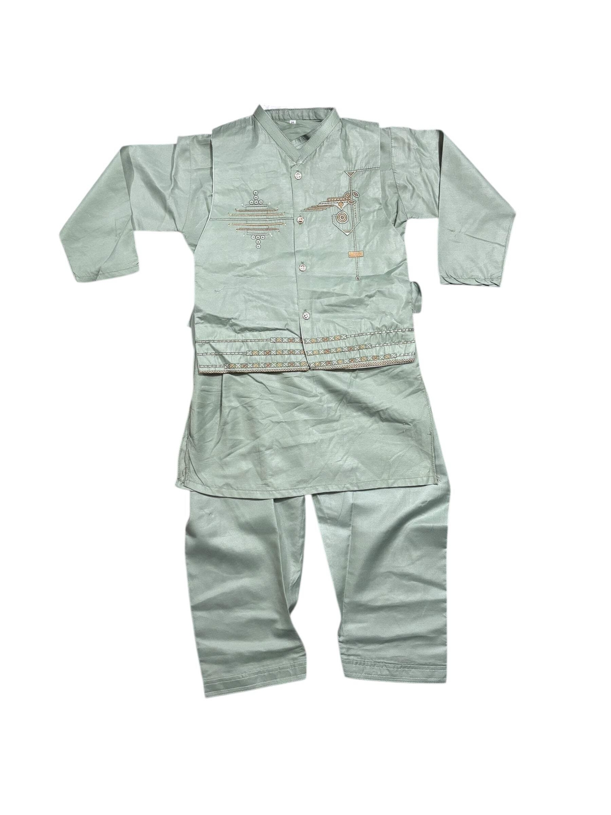 Traditional Kurta, Pajama and Coat Set for Boys – Ethnic Wear- 308