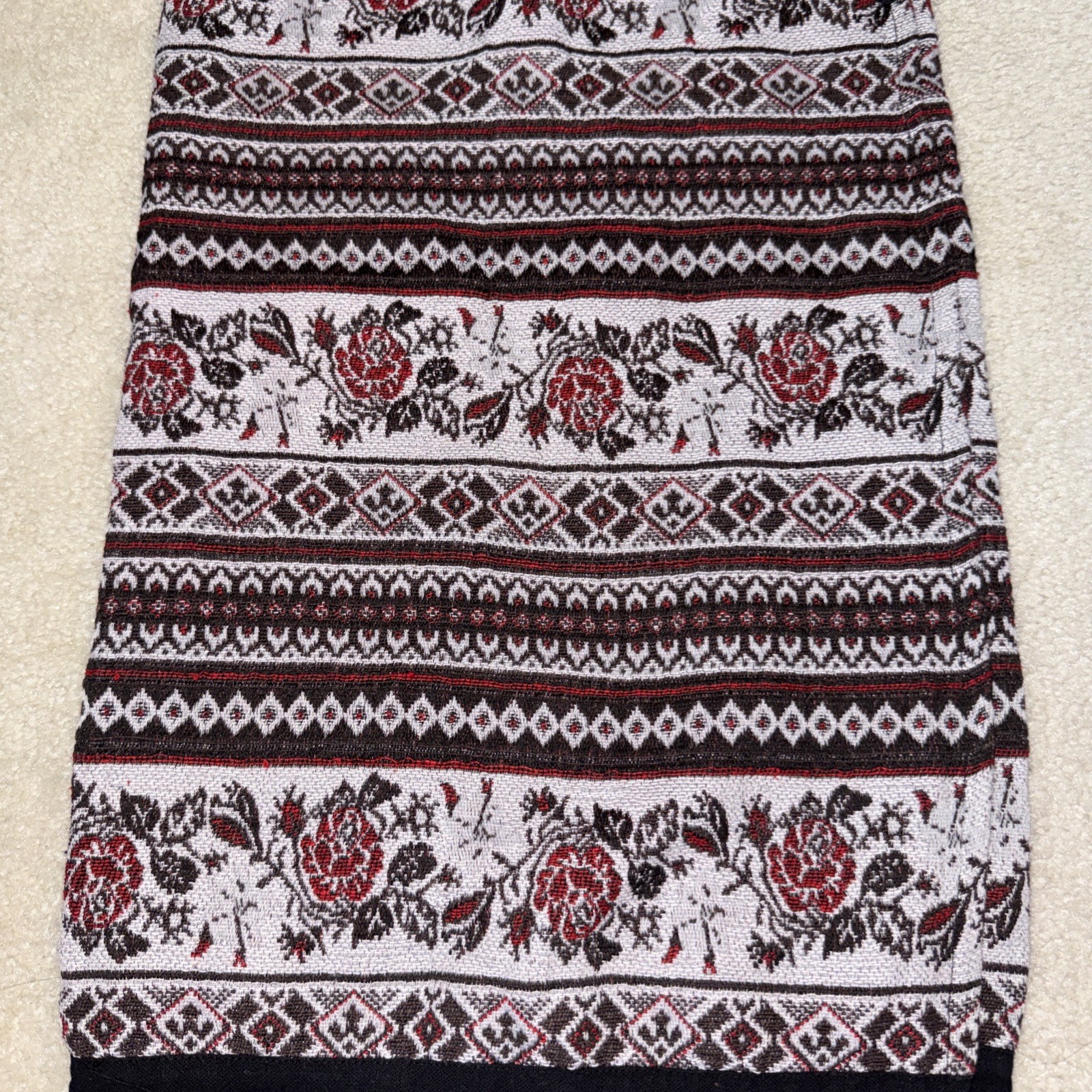 Thai Woman Asian Dress Set short sleeve eyelet shirt sarong skirt size S/M