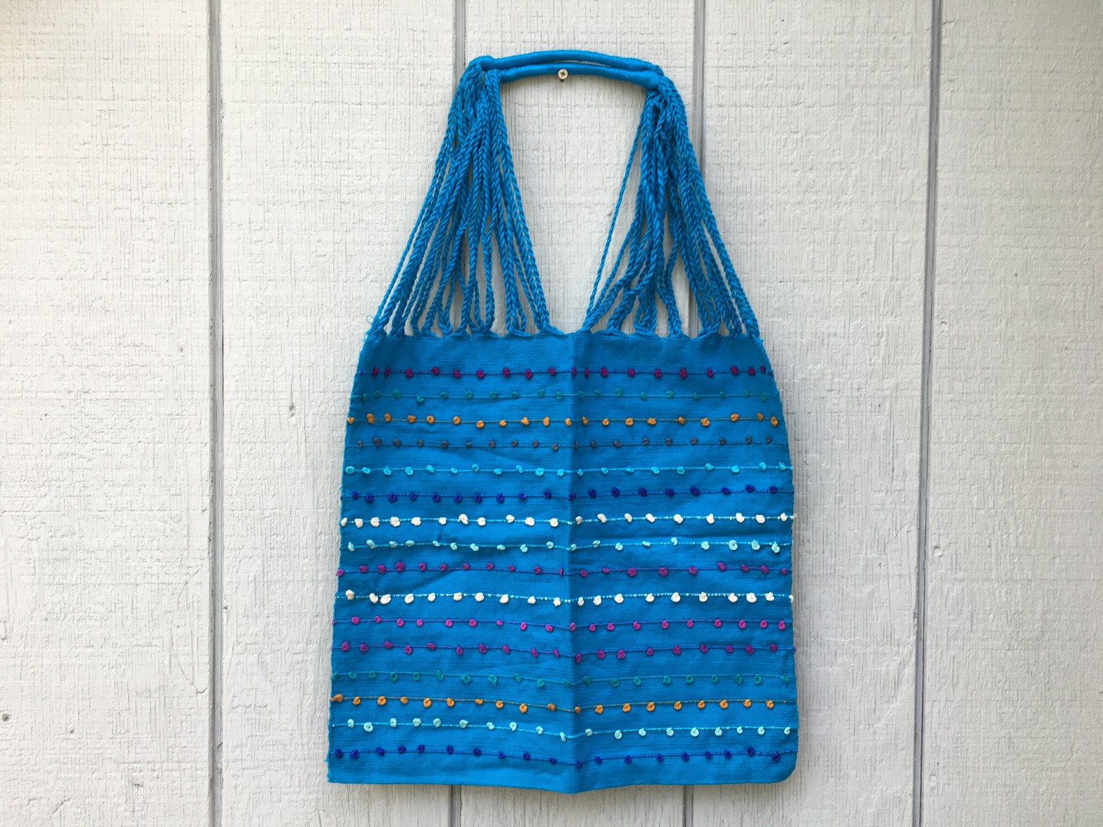 Handmade Hand Woven Cotton Mexican Tote Bag – Bolsa Telar Rayas