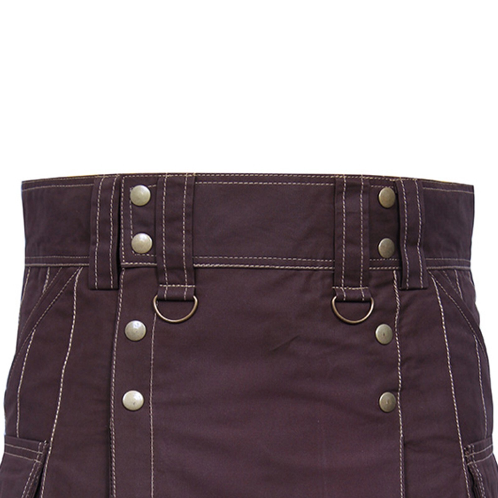 Highlander Men Cargo Utility Kilt Brown 6 Pockets Fashion Kilt Scottish Outfit