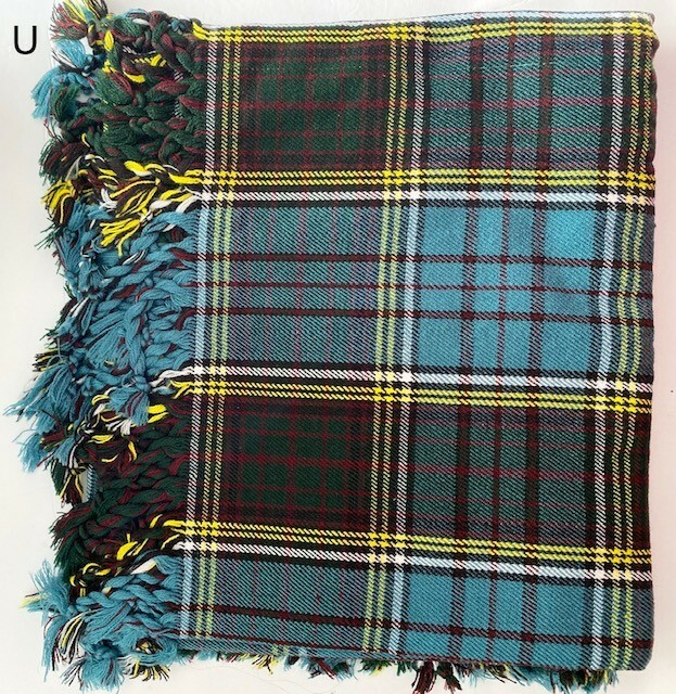 Scottish Traditional Tartan Fly Plaid Hands Fringed Acrylic Wool Scarf Rolled Sh