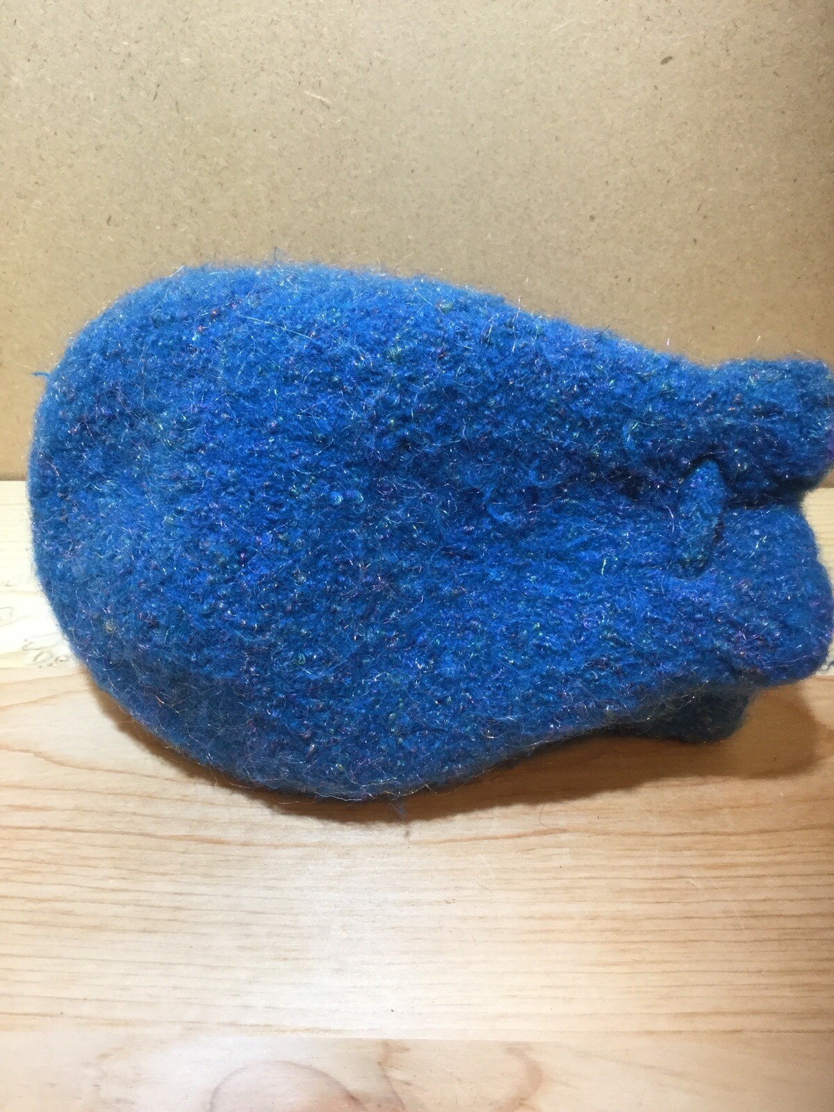 Dreadlock Hair Holder? Cap, Knitted Wool Iridescent Blue / Drawstring, Well Made