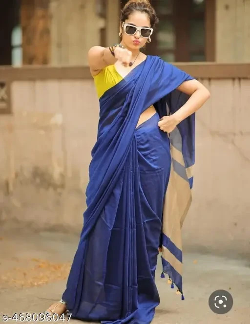 Women’s Khadi Cotton Soft Saree With Running Blouse