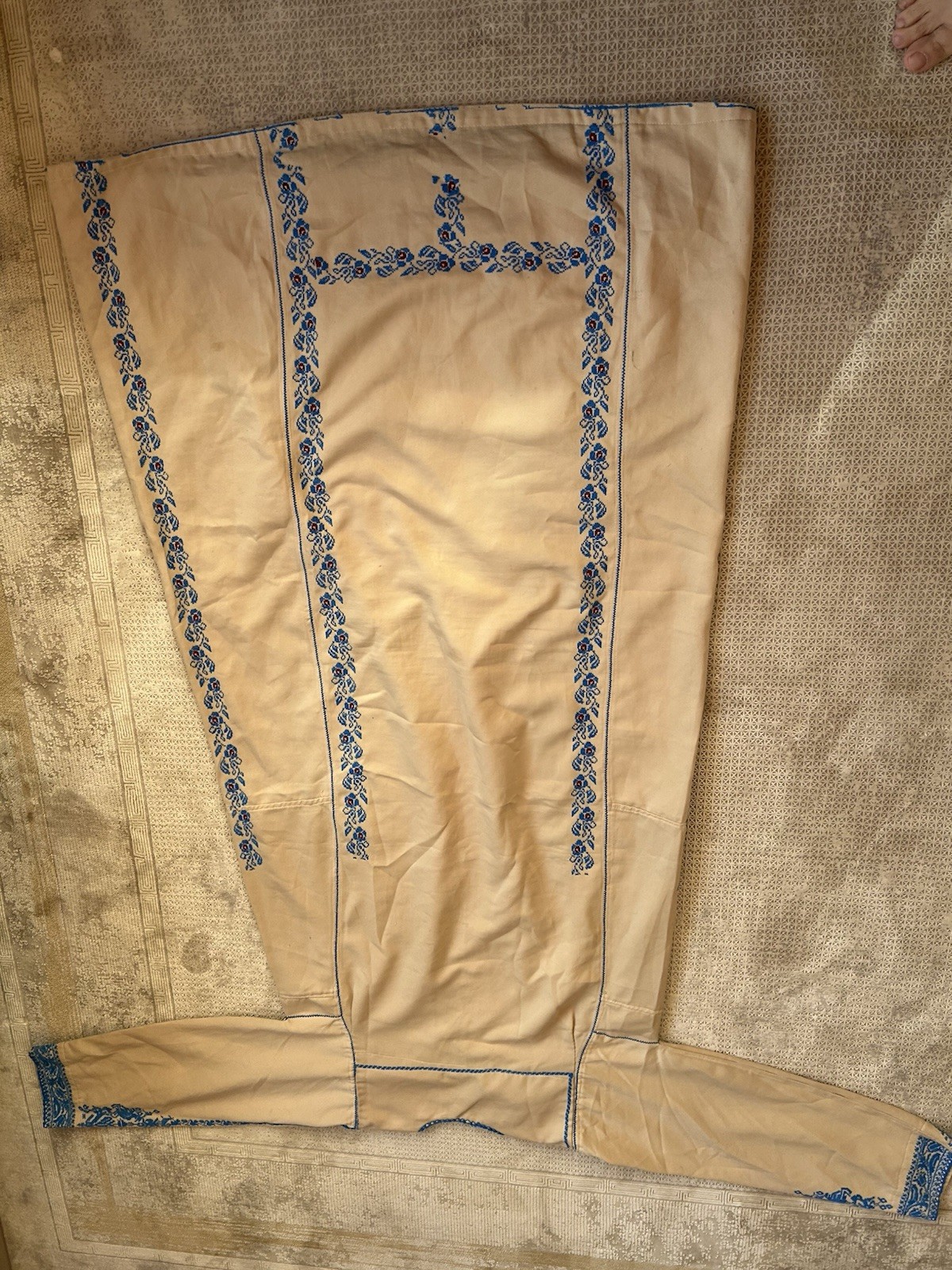 Vintage Palestinian Traditional Thobe- Hand-Embroidered Arabic Dress