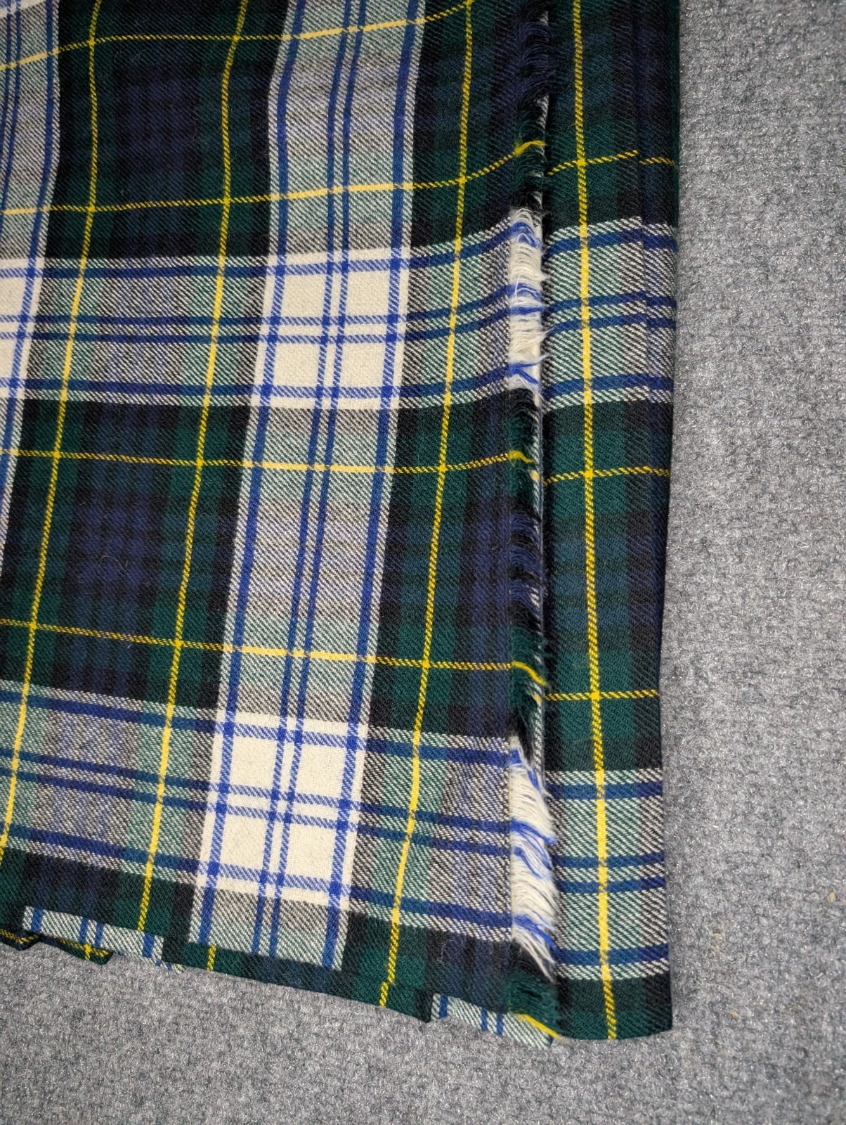 Pure New Wool Kilt Skirt Women’s 10 GreenTartan Scotland Knitwear Plaid VTG