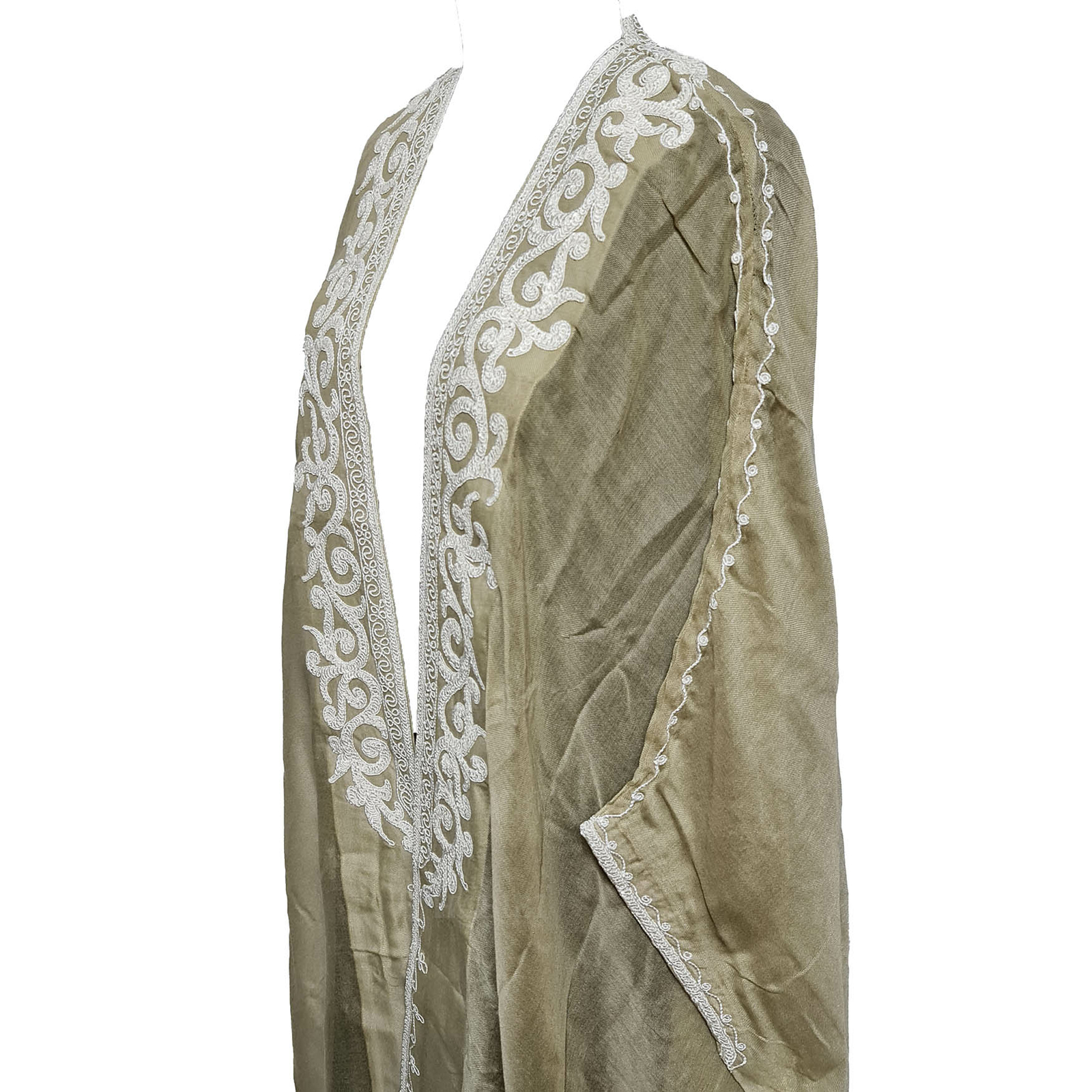 Women’s 3 Quarter Sleeve Arabian Bisht Beige Cloak Arab Dress Thobe Islam Rob