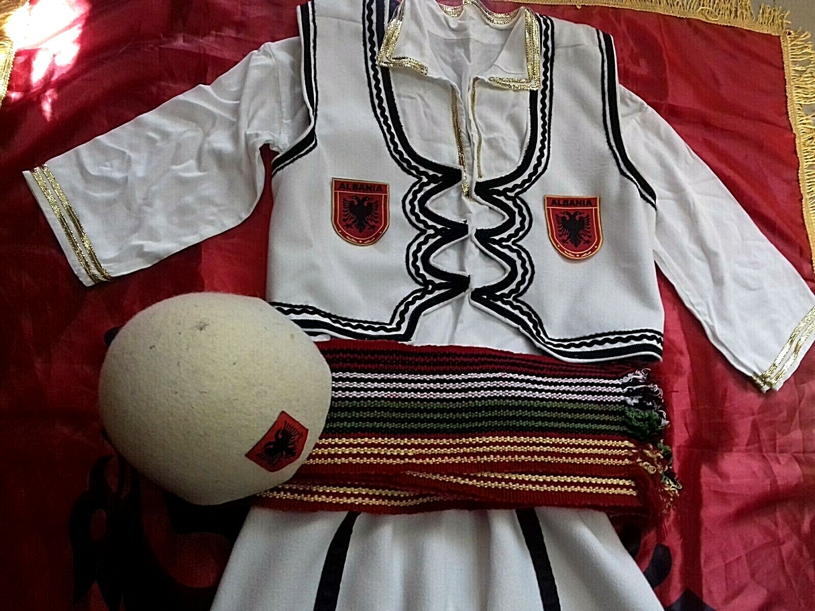 NEW ALBANIAN TRADITIONAL POPULAR FOLK COSTUME SUIT BOYS MEN- 6-8 YEAR-HANDMADE