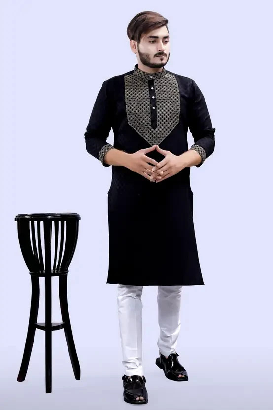 Ebay Best Selling Men Silk Blend Kurta Pyjama Set | Free Shipping