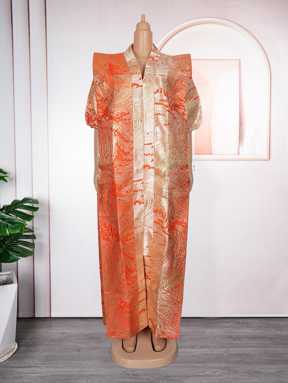 African Maxi Dress for Women Elegant Arabic Kaftan Caftan Lady Dashiki One Size