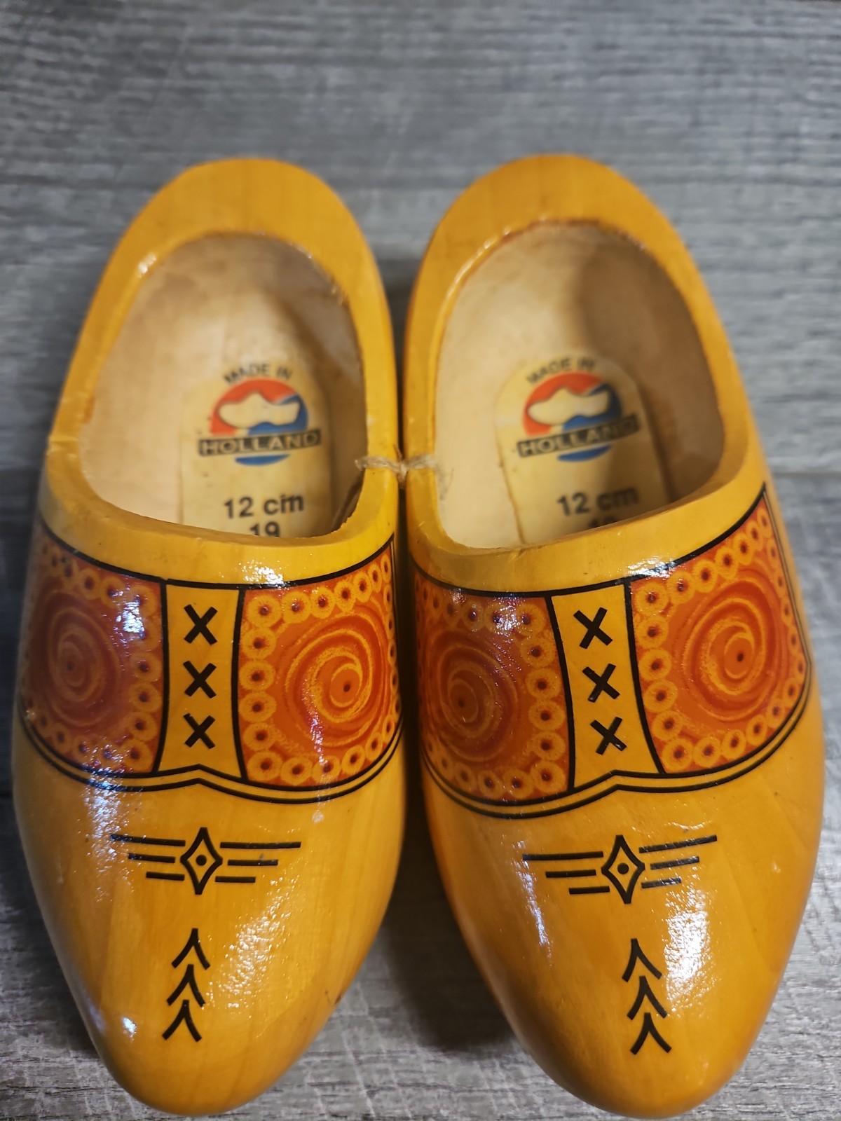 Authentic Dutch “Klompen” Wooden Shoes – New Old Stock Still Tued Together.