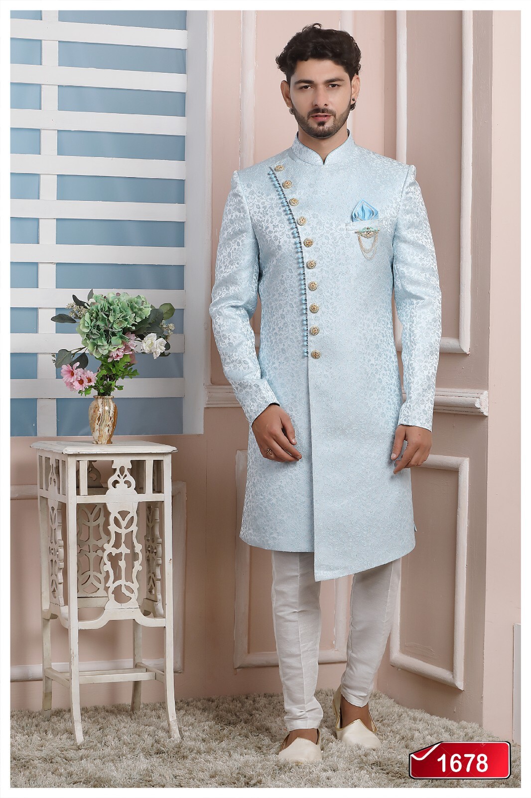 Indian Mens Designer Wedding Ethnic Wear Traditional Indo Western Sherwani India