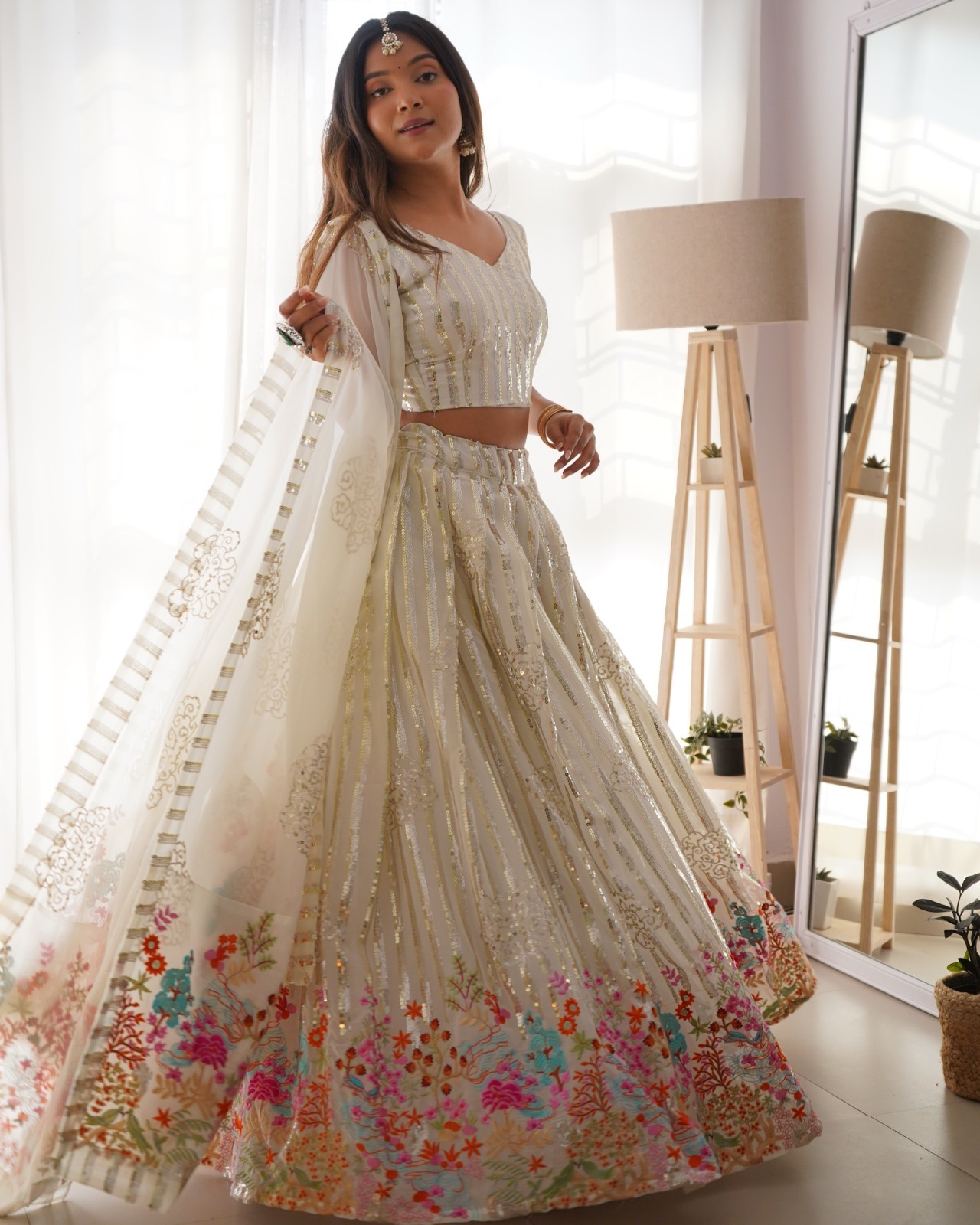 Bollywood Faux Georgette Lehenga Choli Festive Party Wear 3 Meter Flair