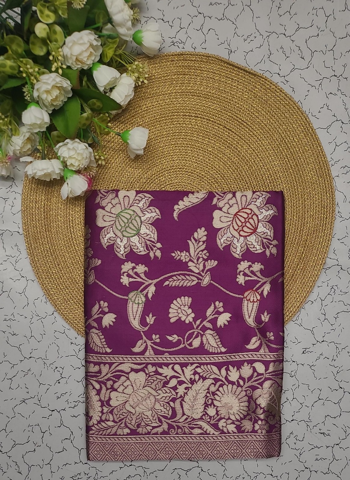 Indian Banarasi Saree for Women Soft Silk Wedding Sari with Blouse Piece Set