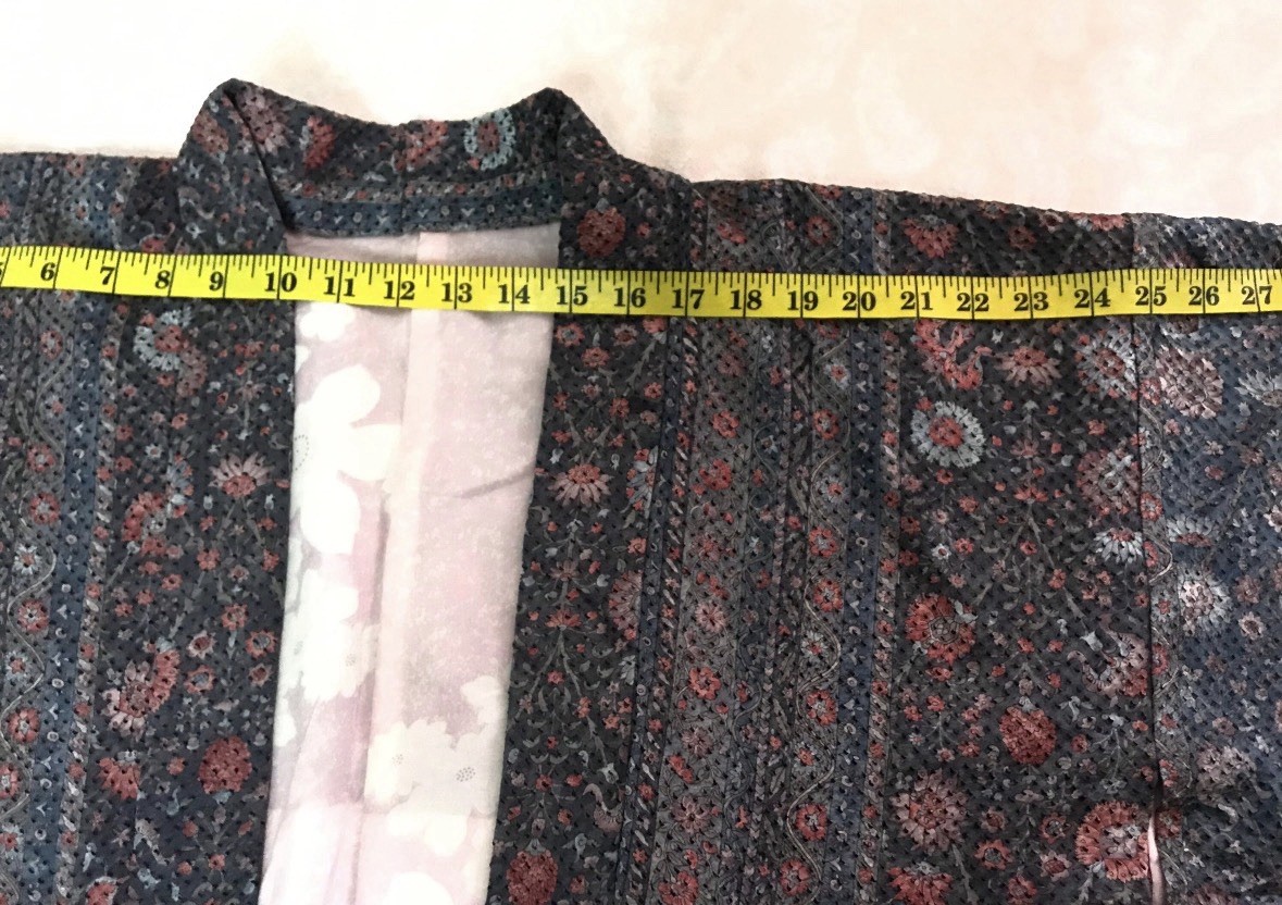Vintage Japanese Haori Kimono Jacket Floral Noragi Boho Hippie Cardigan Robe