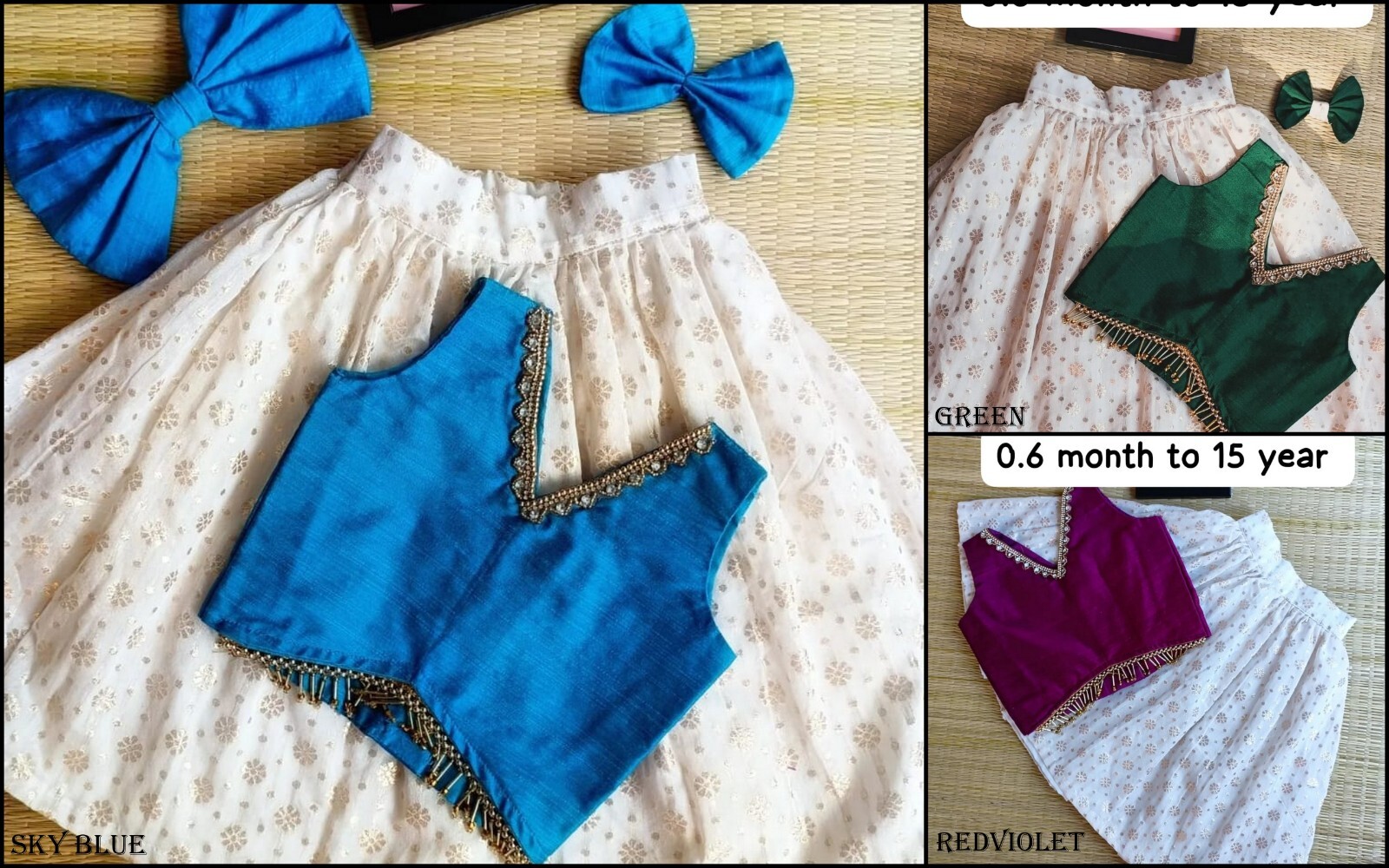 Kid’s & Girl’s Full Stitched Benglori Silk Wedding Wear Lehenga Blouse Set BB-AJ