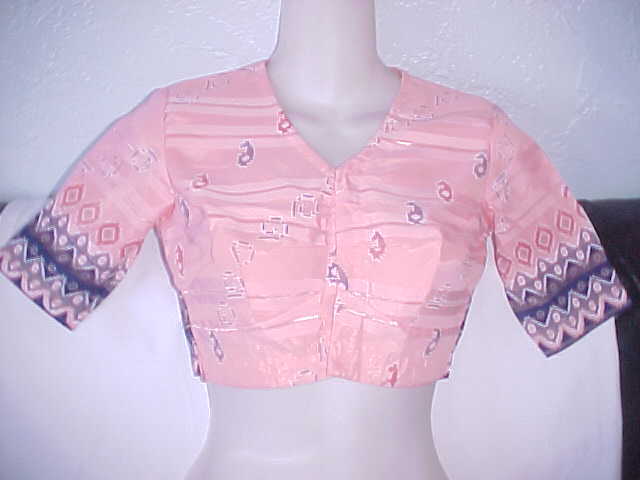 NEW STRAWBERRY Pink Silver MAGNIFICENT Top Choli for SARI BLOUSE 32″ Bust SMALL