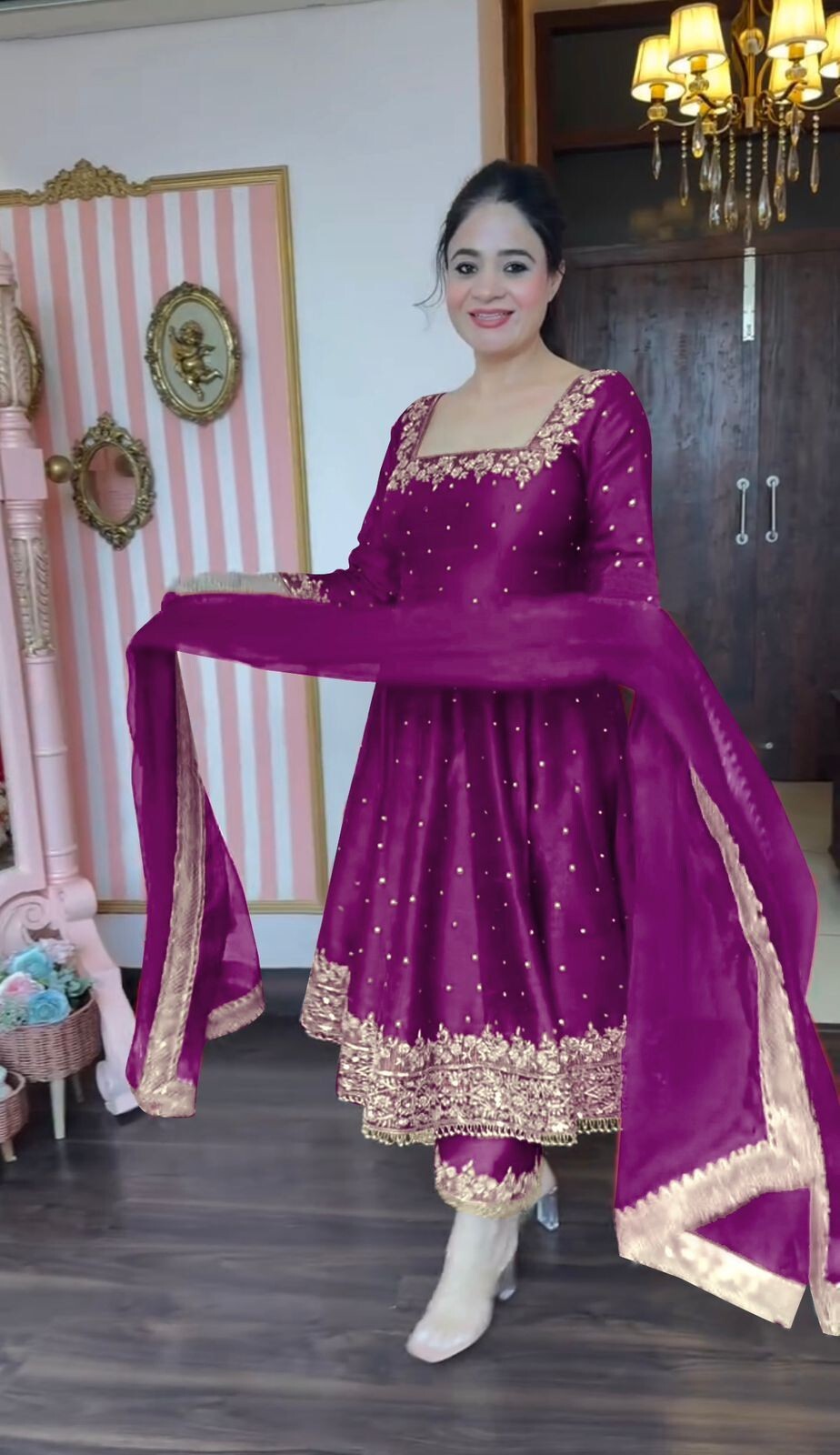 ANARKALI GOWN SALWAR KAMEEZ PAKISTANI INDIAN WEDDING PARTY WEAR DRESS BOLLYWOOD