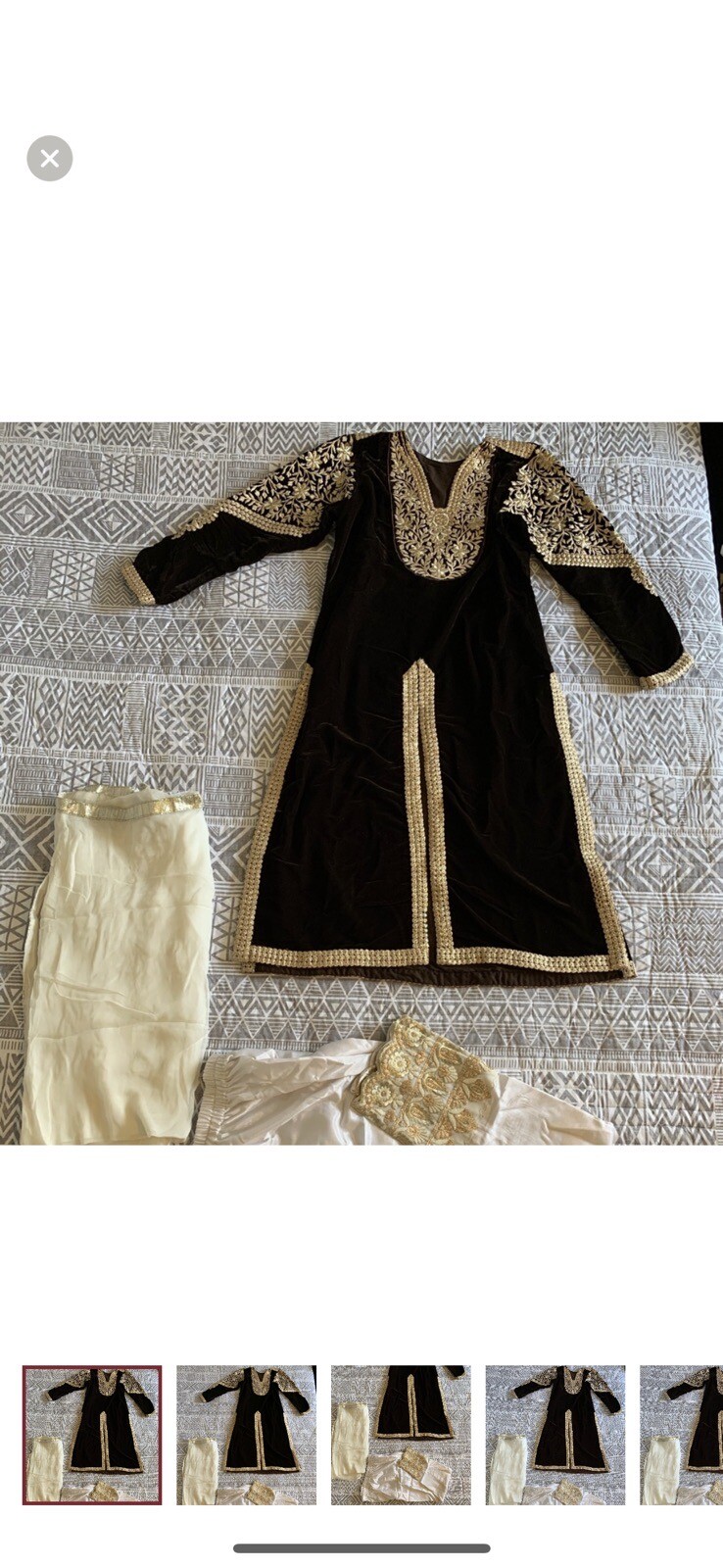 pakistani shalwar kameez stitched Velvet Dress Party Eid Wedding Wear Size Med