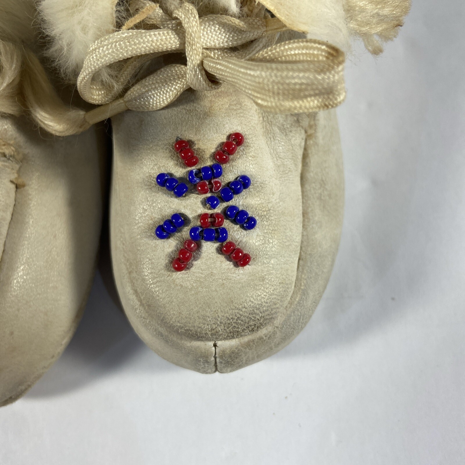 SMALL Beaded Buckskin moccasins 5” In Length