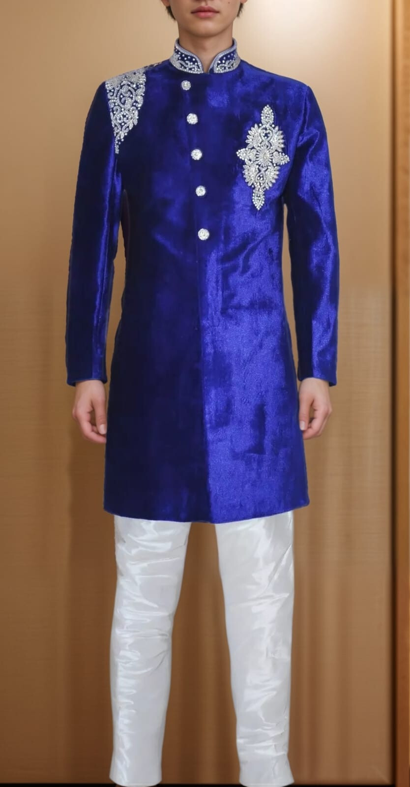 itailorman ROYAL BLUE Indian Ethnic Design Kurta Churidar for Men
