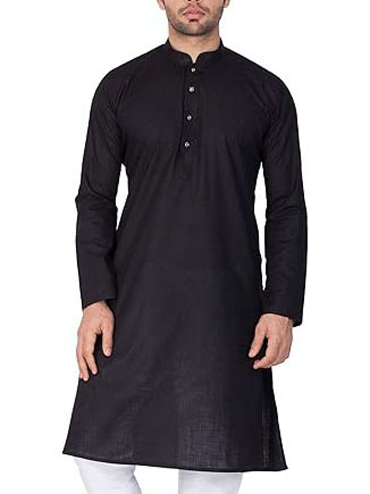 Men’s Tunic Cotton Kurta Pajama Set Mandarin Collar Traditional Party Wear