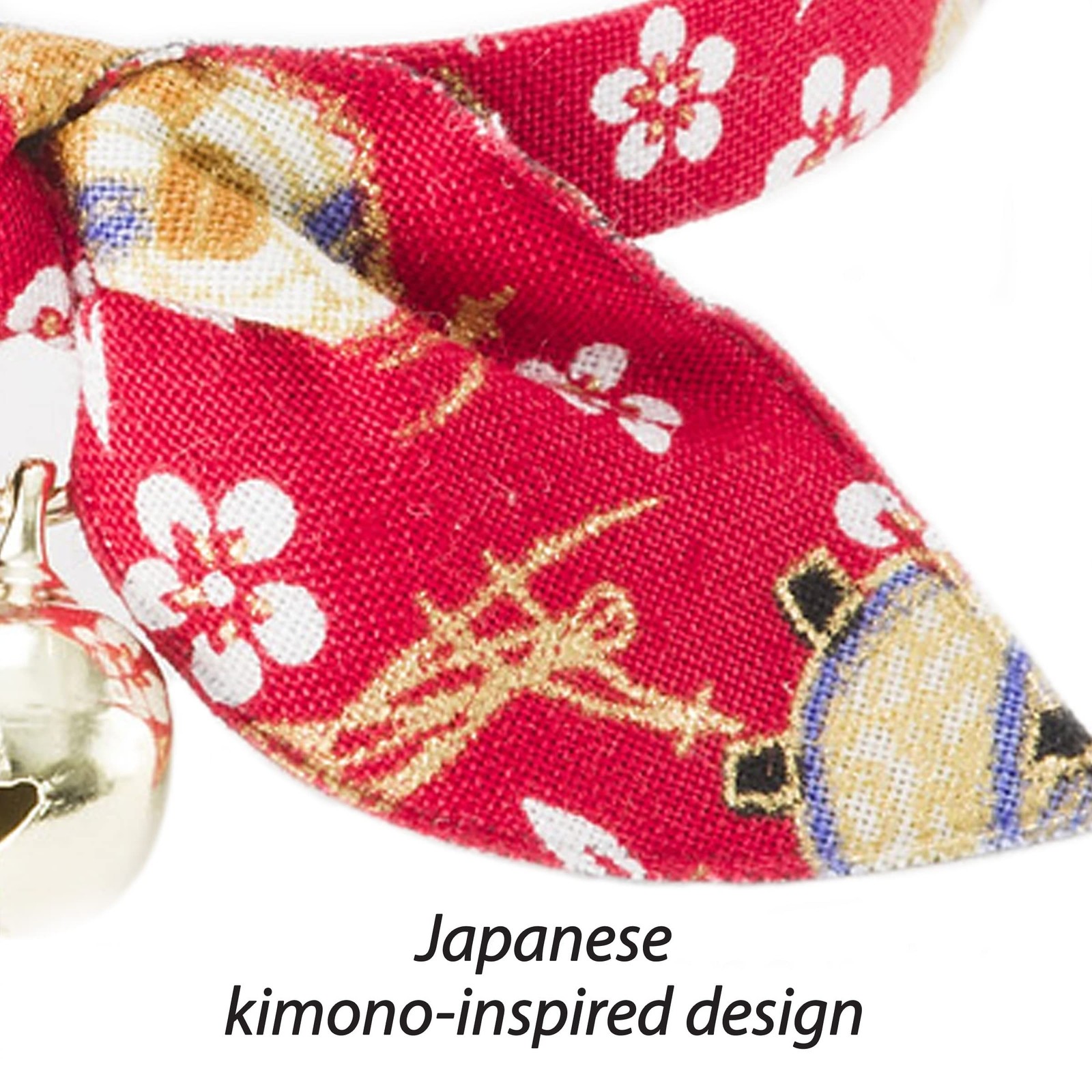 Necoichi Kimono Ribbon Cat Collar (Red) Red