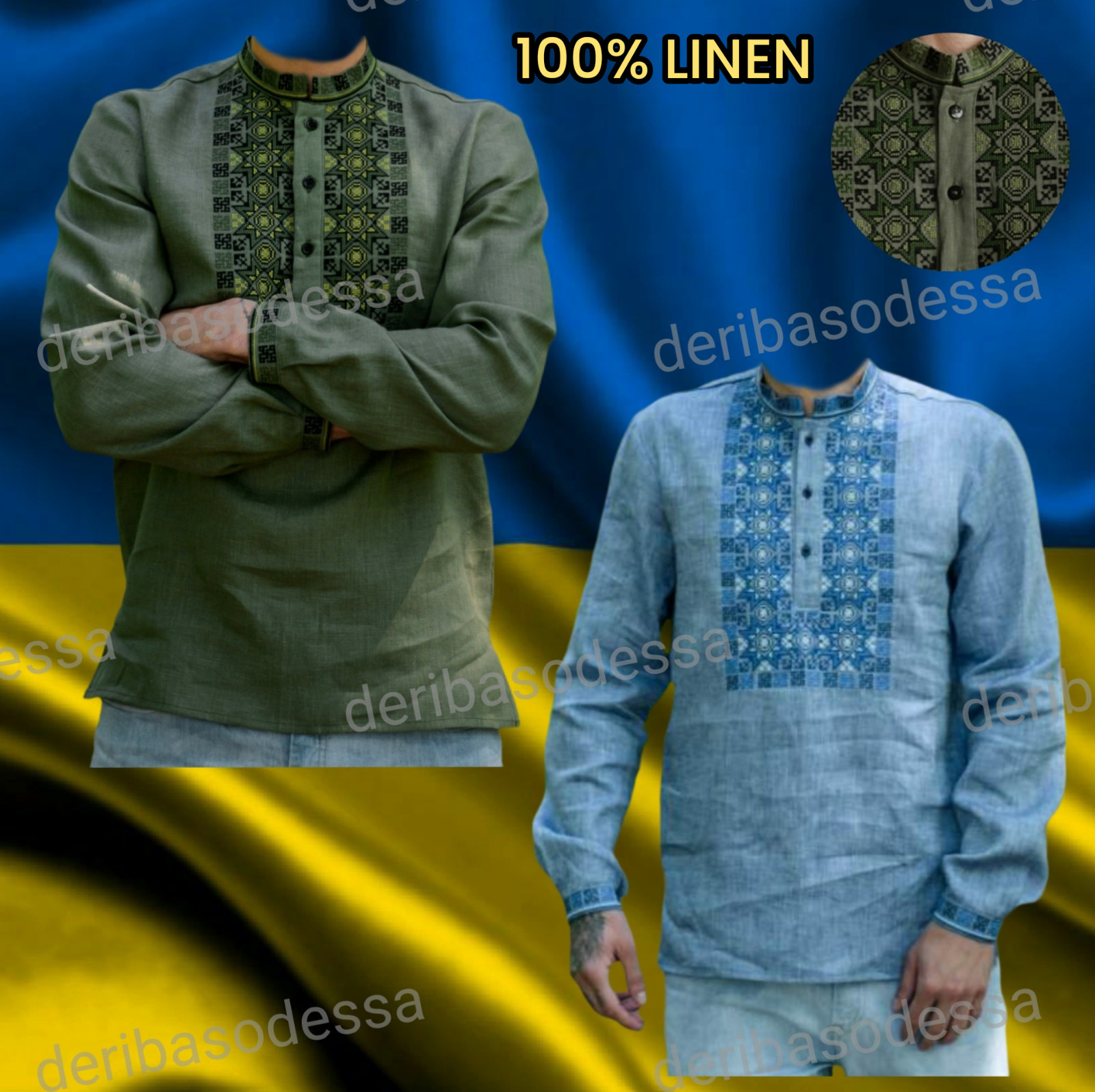 Traditional Ukrainian embroidered blouse,shirtVyshyvanka S,M,L,XL-4XL Linen 100%