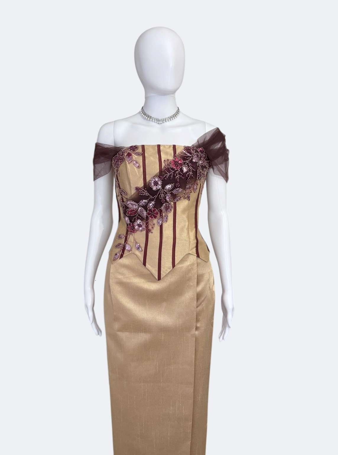 Khmer Traditional Outfit / Cambodian Clothes – 2 Piece, Khmer Shirt & Skirt