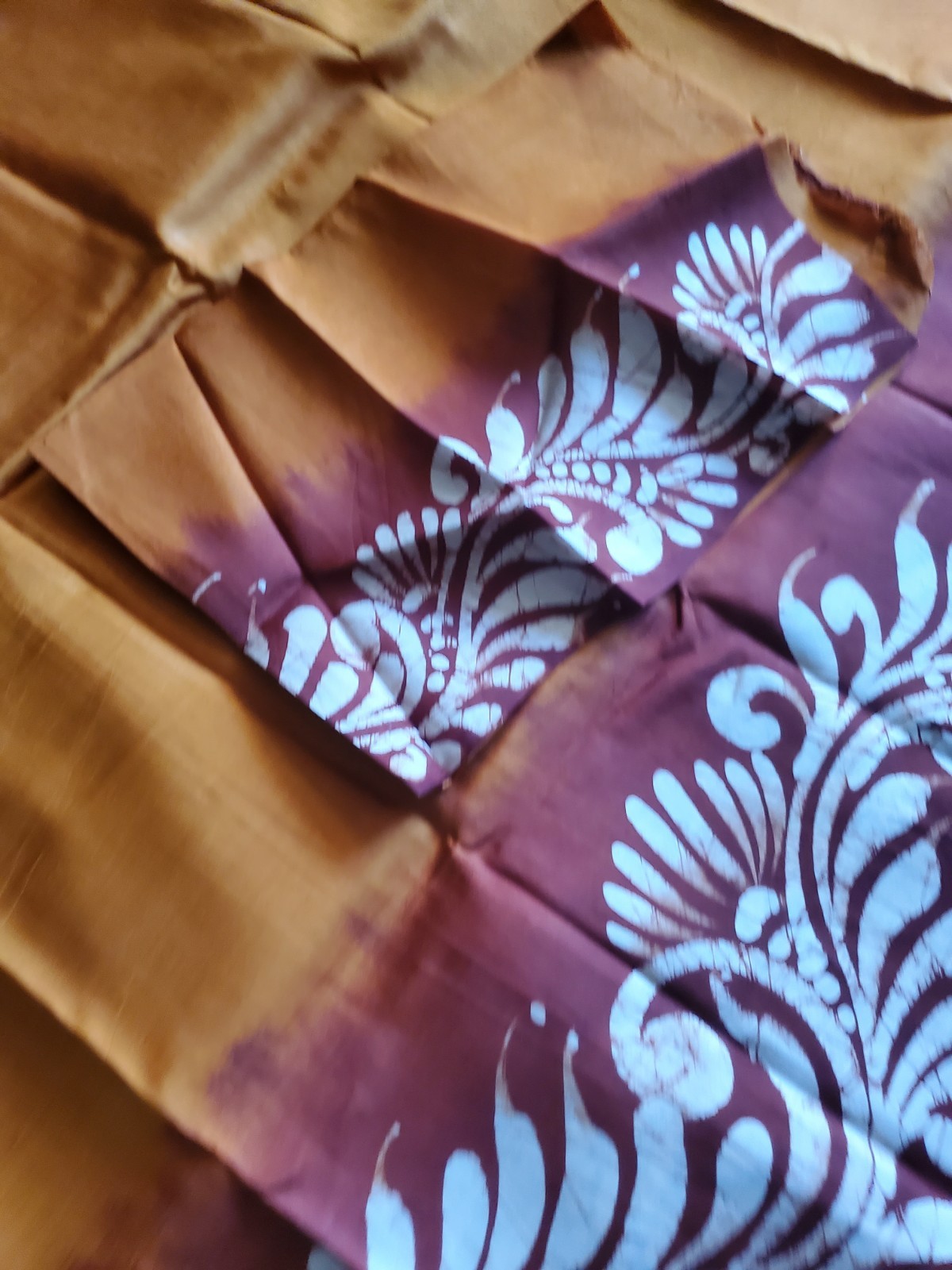 Women New Pure Silk Contemporary Batik Durga Saree Handloom Festive Wedding W Bp
