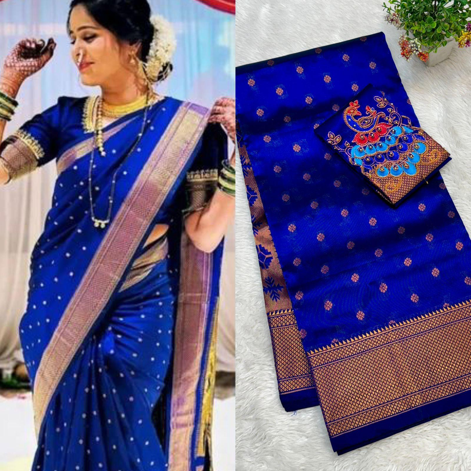 Saisha Khalanjali Paithani Saree (Prem. Tara Silk) w/ Exclusive Designer Blouse