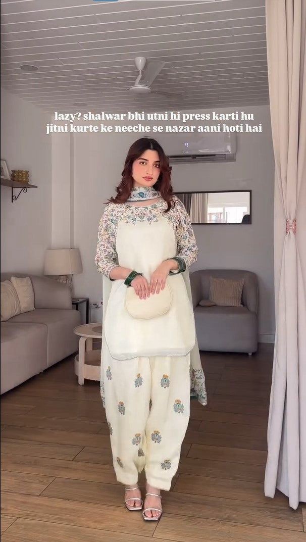 3 PIECE PAKISTANI DESIGNER FARSHI SHALWAR SUIT