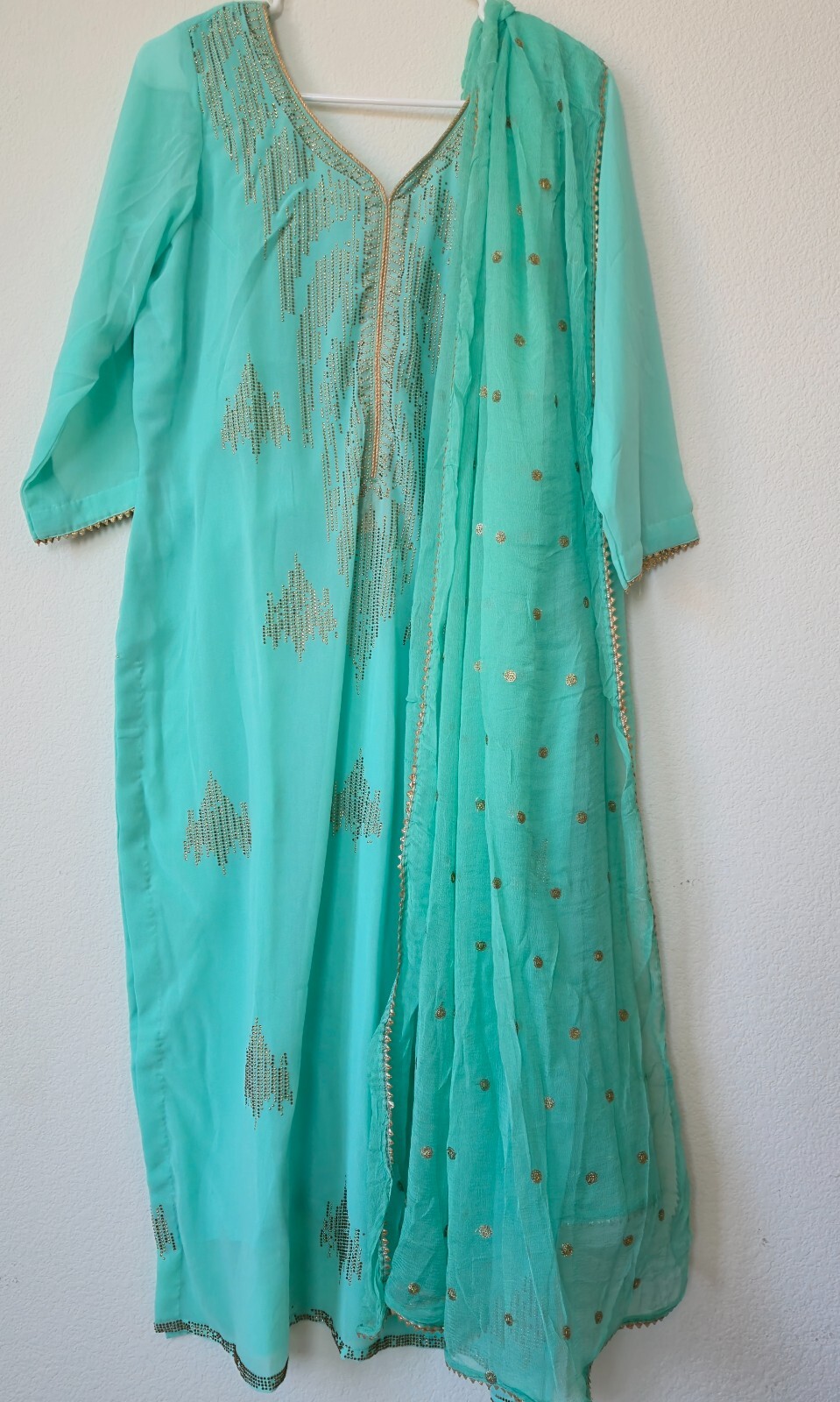 Turquoise Indian Suit NEGOTIABLE
