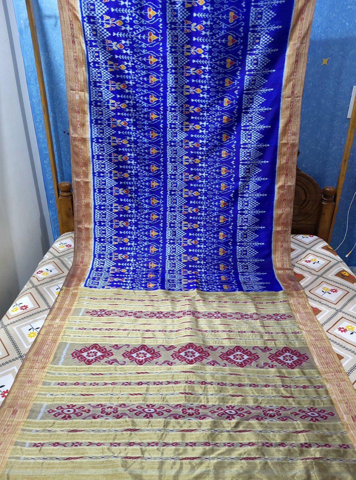 Exquisite Ikat Khanda Saree – Handloom Party Wear Sari for – Handmade in India