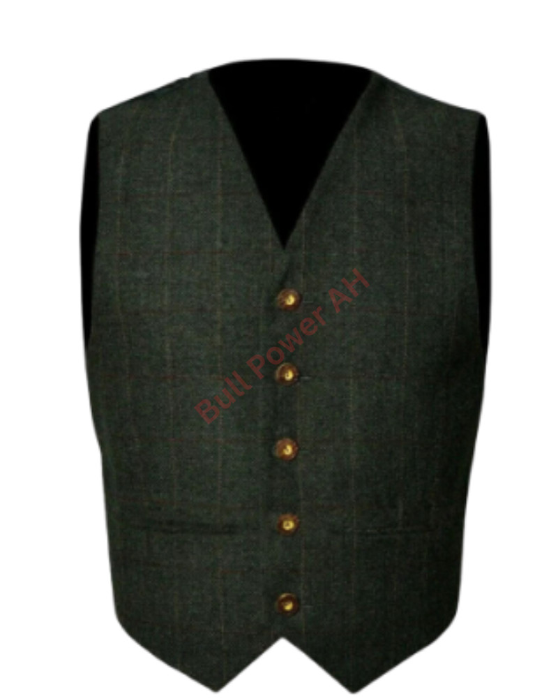Men’s Scottish Argyle Jacket With Vest – Made to Order Tweed Kilt Jacket
