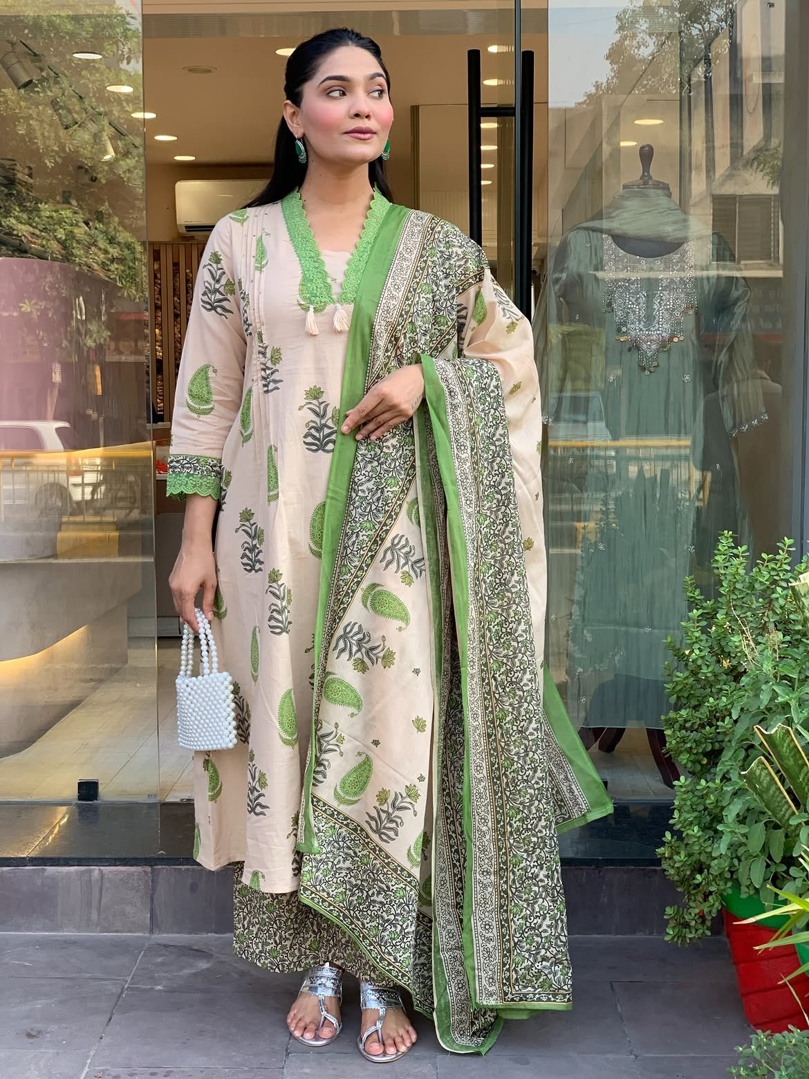 Beautiful Blockprinted Aline Kurta Palazzo Dupattas Set Indian Women’s Kurti Set