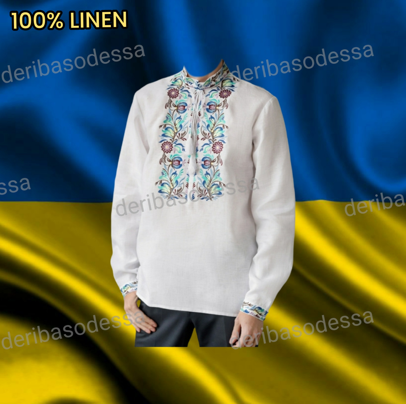 M L XL 2XL 3XL 4XL traditional Ukrainian embroidered shirt Vyshyvanka Linen100%