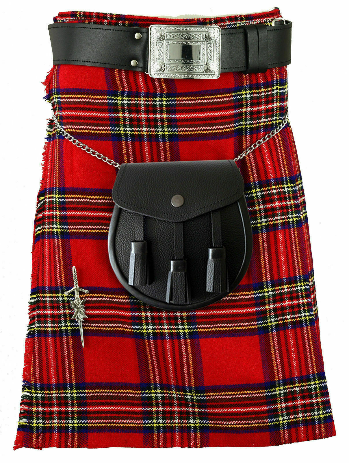 Royal Stewart Tartan Scottish Highland Kilts 5 Yards 13oz Acrylic wool Kilts Set