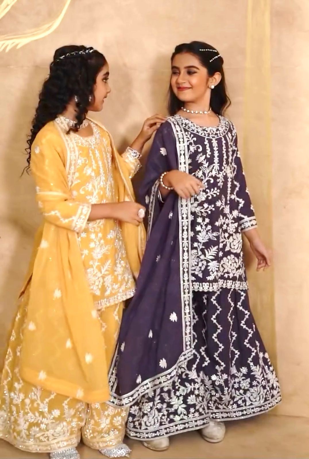 Girls Kids Salwar Kameez Readymade Pakistani Sharara Suit Wedding Wear Dress