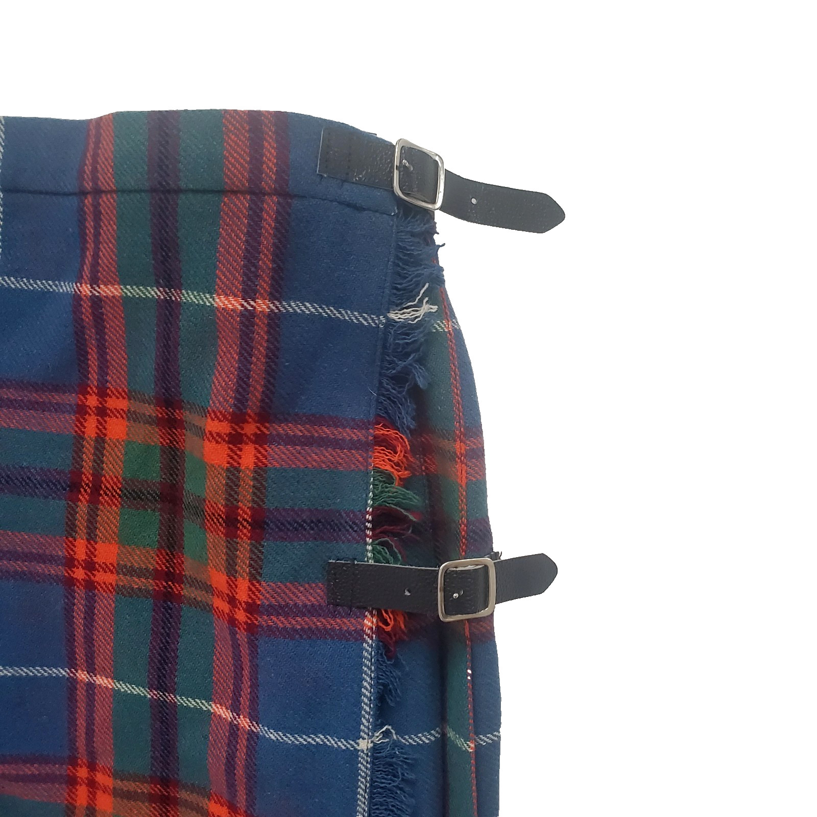 VTG Laird-Portch Scotland Wool Kilt Skirt Size 30 Plaid Blue Red Tartan Pleated