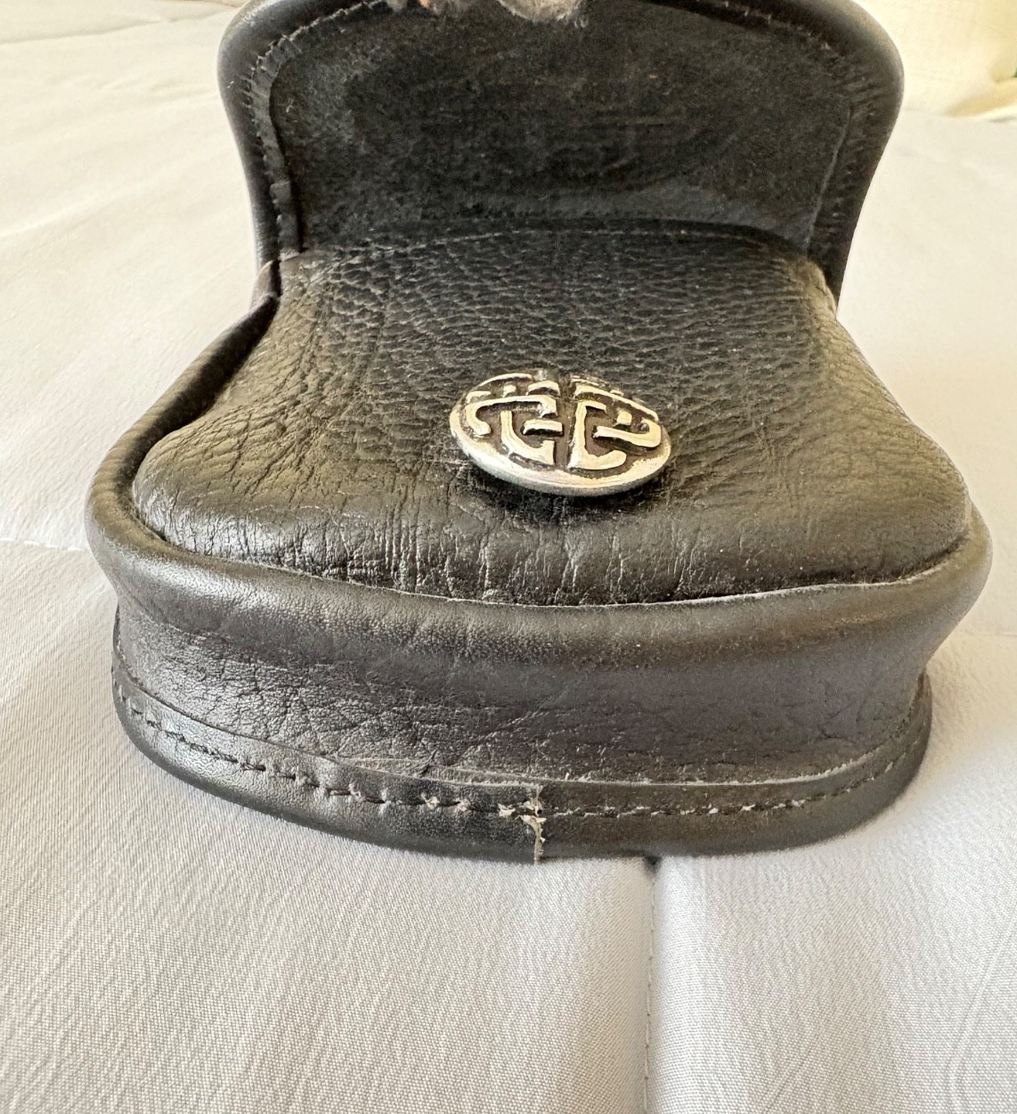 Celtic Leather Belt Pouch Black Embossed Kilt Bag Medieval