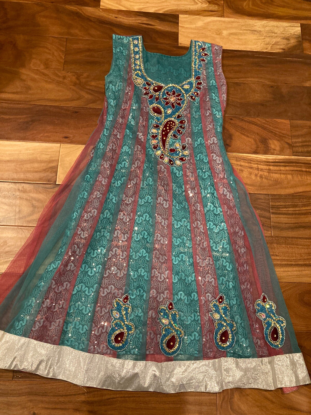 Indian Ethnic Hand made Festive Colorful Sari with salwar Wear Bust 16X 29Length