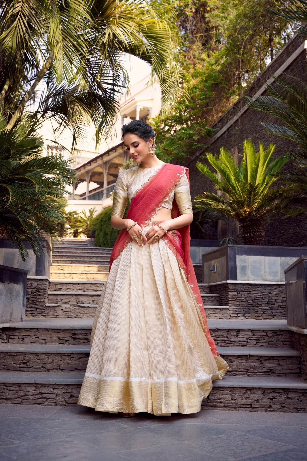 Beautiful Jacquard Chex Lehenga Choli With Dupatta For Wedding Wear