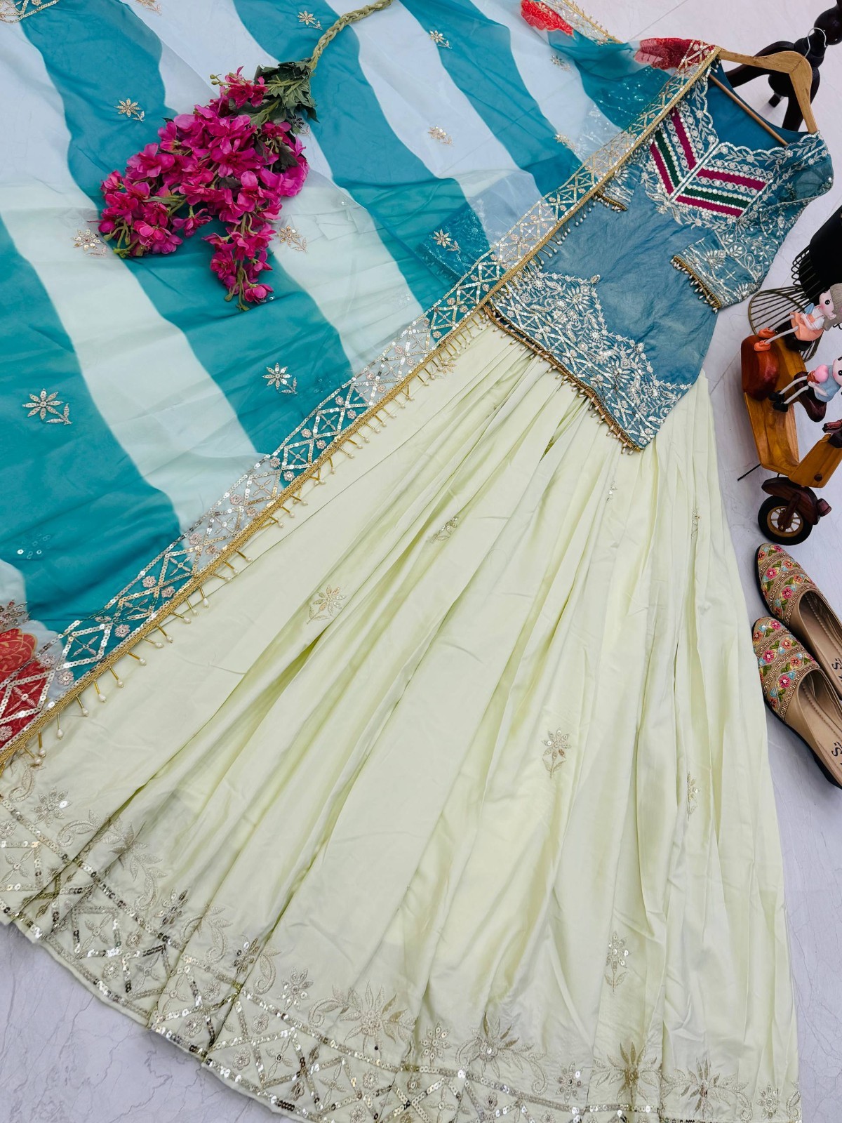 New Party Wear Heavy Silk Top Lehenga With Dupatta For Women & Girls