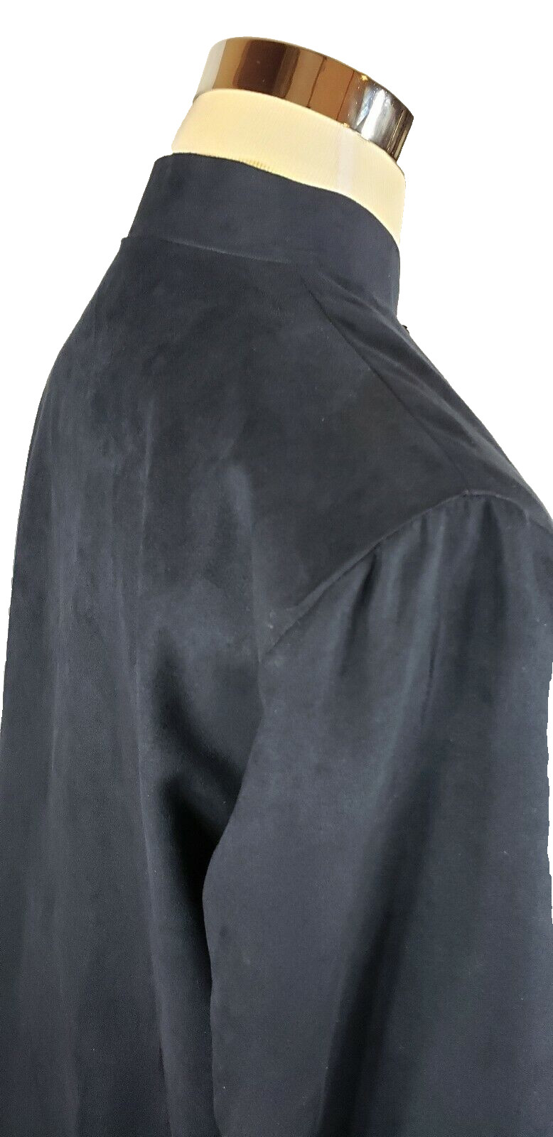 Beijiasi – Navy Blue Microfiber Mandarin Jacket – Heavy Embroidered Dragons – XL