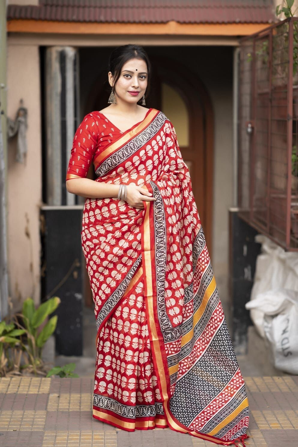 Indian Bollywood Soft Kota Doria Saree Women Designer Party Wear Sari Blouse