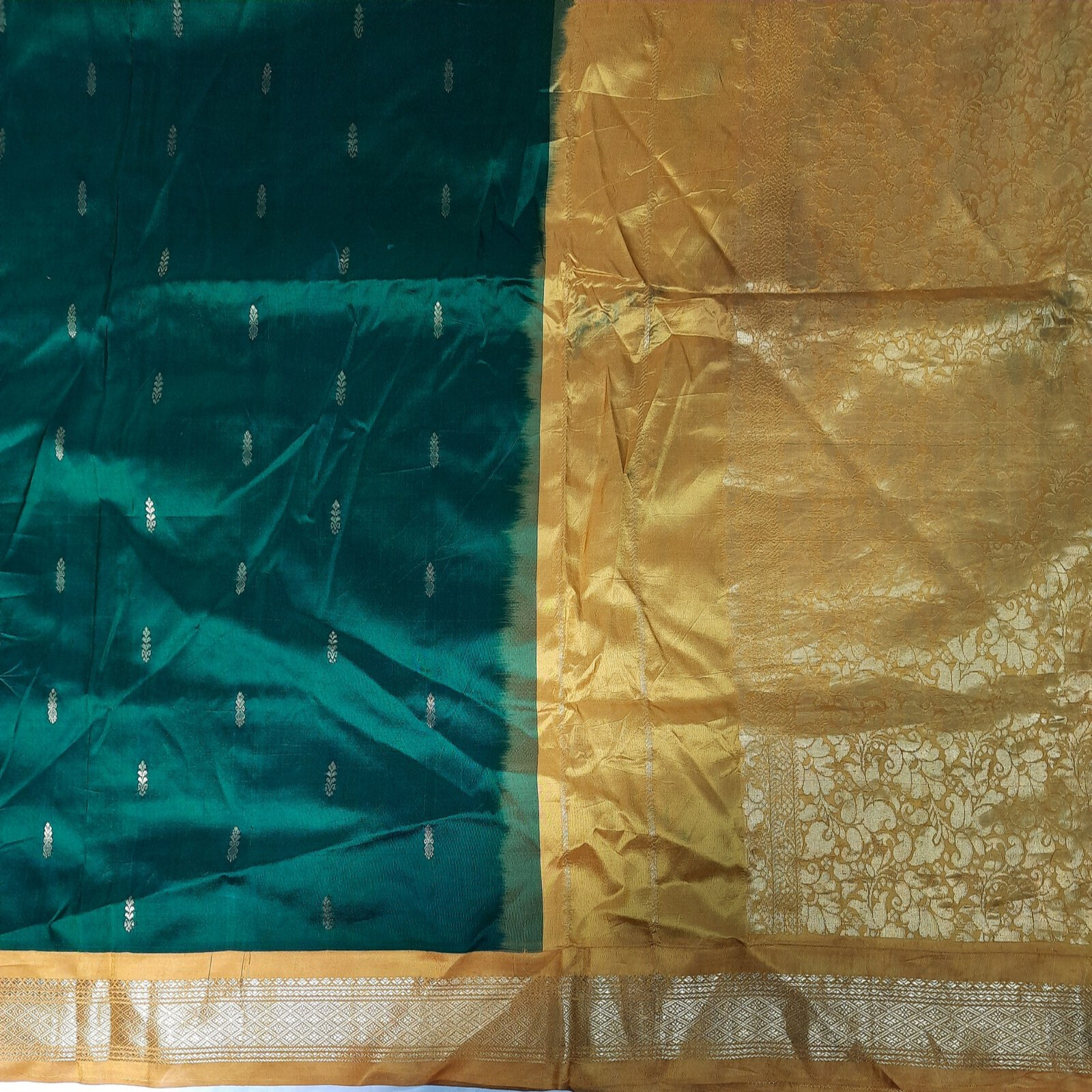 Namaste Vintage 100% Pure Satin Silk Sarees Zari Woven Premium Craft Fabric Sari