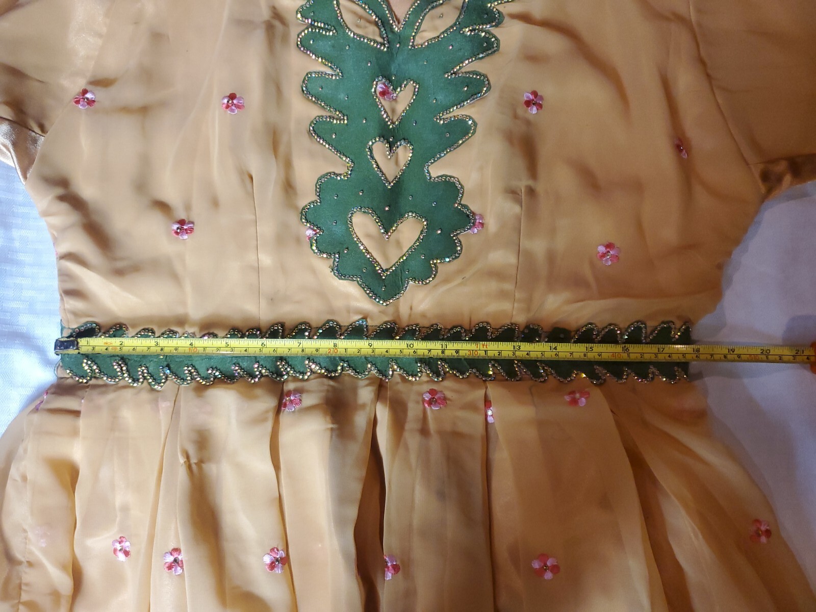 Yellow Green Anarkali Kurta Kurti Gown Dress Floral