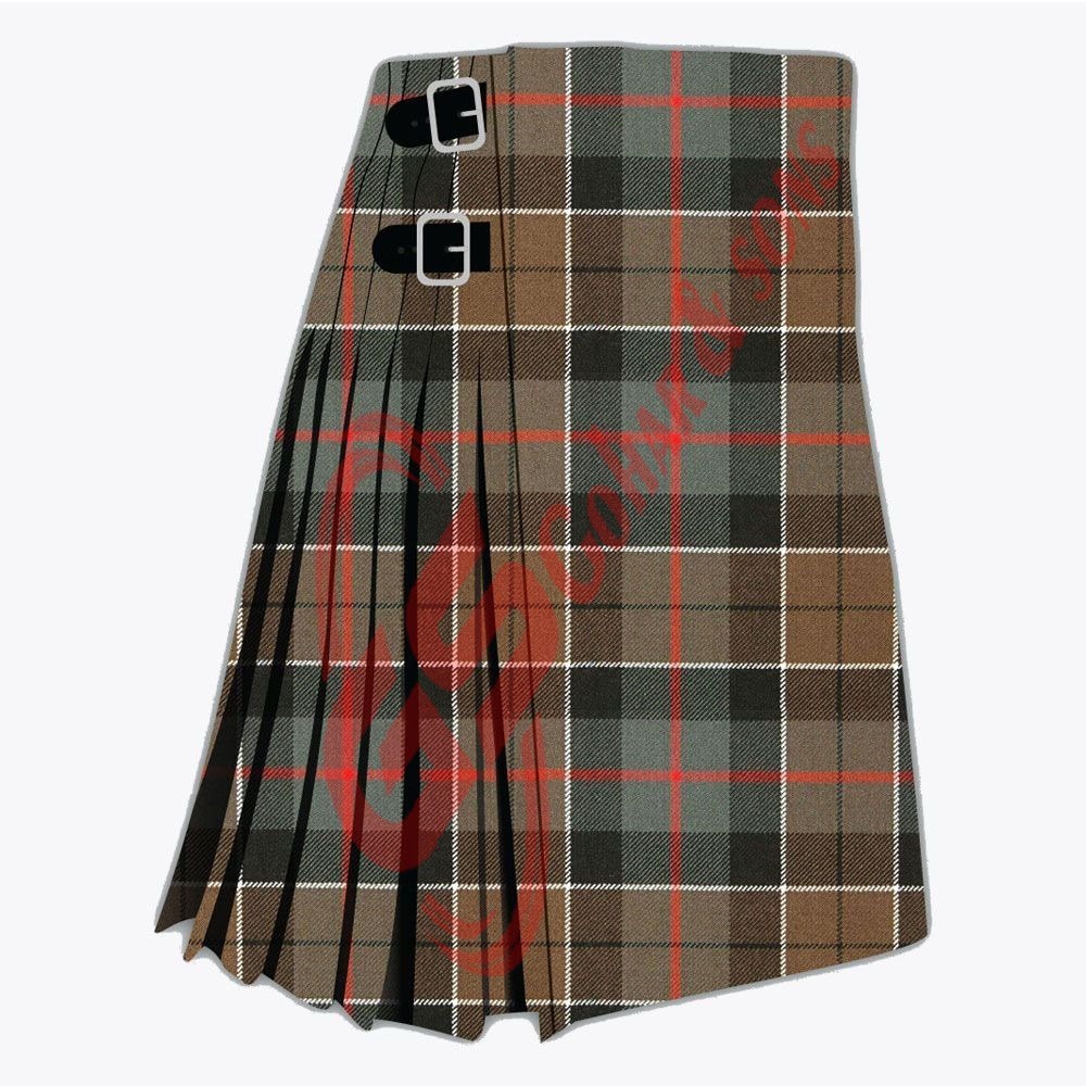Men’s Leslie Green Weathered Tartan Kilt Traditional 8 Yard kilt & Custom Size
